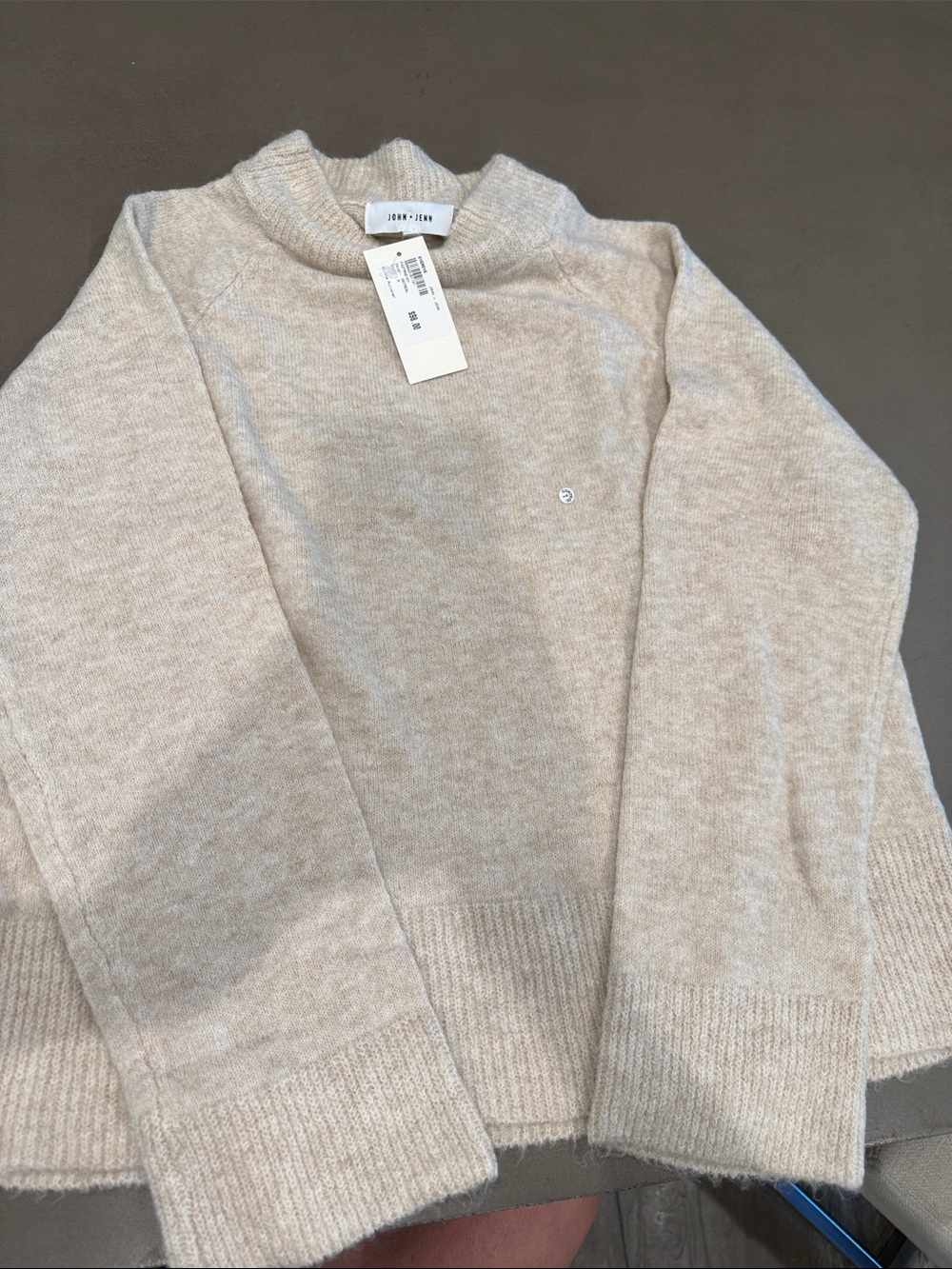 John + Jenn Light Cream Turtleneck Sweater